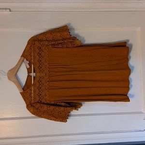 NWOT LOFT Mustard Lace Top